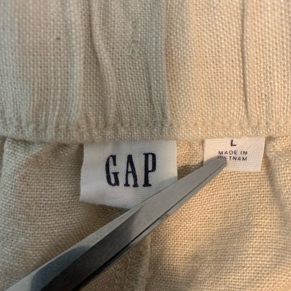 Gap Shorts Womens Large Linen Blend Pull-On Khaki Sand Beach Coastal High Waist - Picture 5 of 10